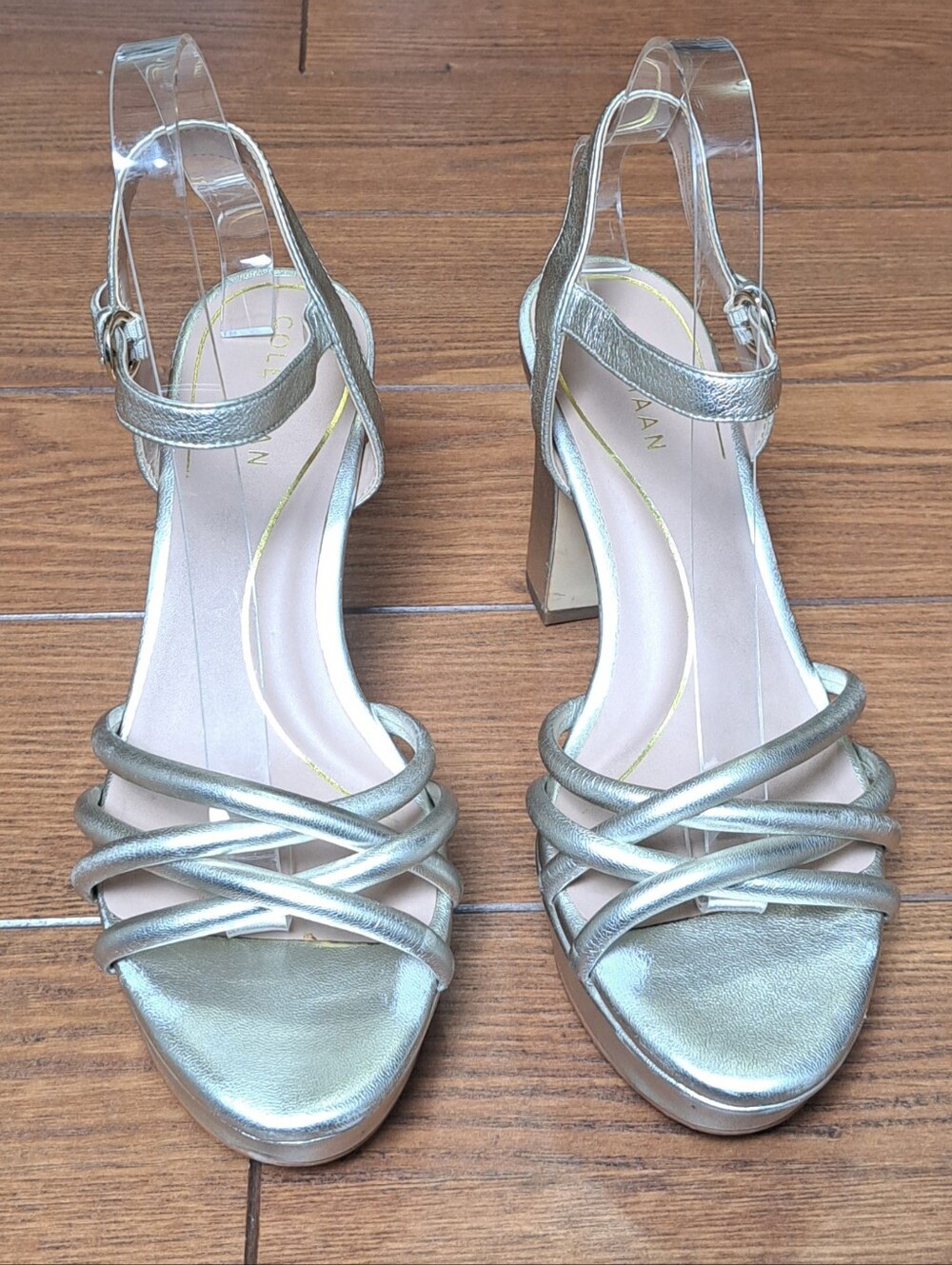 Cole Haan Grove Metallic Gold Platform Sandals 8.5